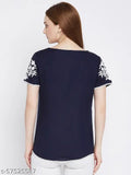 Stylish cotton tunics, three-quarter sleeves with beautiful embroidered lace work - casual Indian women's wear