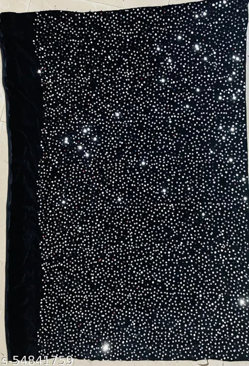 Georgette pink stripe saree with separate velvet blouse, free size Indian fashion