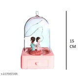 Pink Acrylic Couple Dome with Light Showpiece, high-quality Indian-made home décor gift for girlfriend/boyfriend (5x3x3 inches)