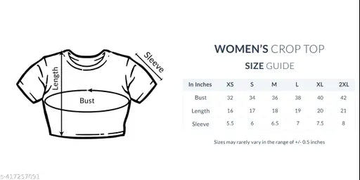 White polyester crop top with "Love" print for girls, short sleeves and round neck design. Sized M, suitable for bust size 36in and length size 17in
