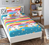 Glace cotton unicorn-themed superfine summer bedsheet set, ideal for kids' rooms or living rooms, includes one pillow cover. Made in India