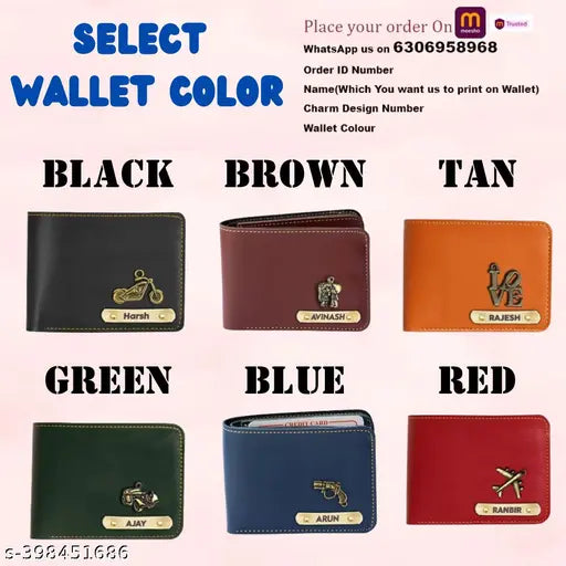 Customised NewBlue canvas & leather men's wallet, personalised name design, 5 compartments for functional style