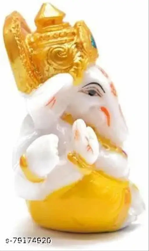 Two-faced crystal Ganesha statue, handcrafted, Indian art for car dashboard or home temple decoration