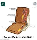 Tan Teak leather bi-fold men's wallet by LORENZ, features RFID blocking and 4 credit card slots, 2 secret compartments, 2 note compartments, and coin pocket. Solid design." (123 characters)