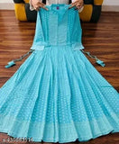 Viscose Rayon extra-large anarkali kurta, printed combo, three-quarter sleeves. Model wears size XL