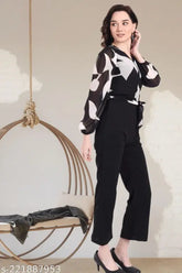 Printed georgette jumpsuit for women and girls, long sleeves with vibrant pattern, available in XS-XXL sizes