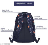 RRBlueCatStronaut2024 polyester school backpack, blue, free size, for Class 1-8, with pencil compartment