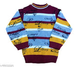 Purple striped wool winter sweater set for boys and girls (Set 1), long sleeves, sizes 6-12 months to 4-5 years, made in India