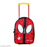Black polyester net Indian Riders SPIDER school kids trolley bag (25L), waterproof with spider print and 3 compartments