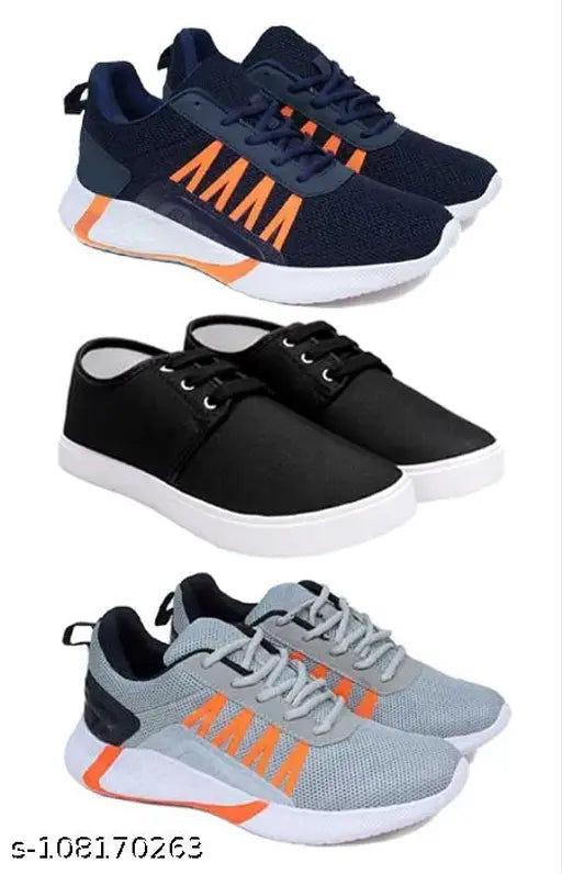 Multicolor Canvas Casual Shoes Pack (3) for Kids - Angry Birds design, lace-up, lightweight, breathable, comfortable sole, slip resistant, daily wear, home washable, durable, air cushion, shock absorption, friendly customer service, sizes 4-5 Years to 11-12 Years, India origin