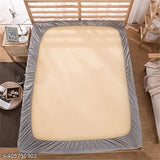 Glace cotton elastic fitted bedsheet (220TC), all-round elastic, pack of 1 with 2 pillow covers - premium quality geometric print, ideal for adult summers in India