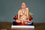Wooden Swami Samarth Maharaj frame, 8.7 cm x 9.4 cm for home showpiece, India origin