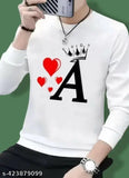Premium polyester round neck t-shirt for men, printed with a crown design. Long sleeves, size M. Made in India
