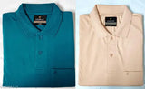 Lightweight cotton half-sleeve collared peach t-shirt with pocket, premium quality for men, India origin
