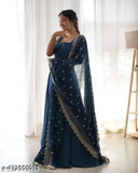 Georgette sleeveless fancy retro women's gown, solid net, Indian made fashion for formal events