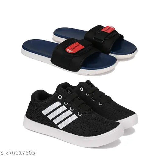 Waterproof colorblocked net EVA slippers for kids | Stylish flip flops for daily wear, pack of 2