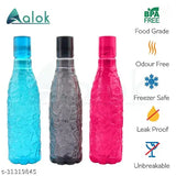 Fancy sparkle water bottle pack of 3 (1L each), crystal clear, spill-proof, food-grade plastic, made in India