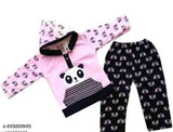 Winter wool hoodies for baby boys & girls in printed net design, warm and cozy for the winter season