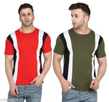 Multicolor cotton Swiftly men's solid round short-sleeved t-shirts pack of 2, S-XXXL sizes available