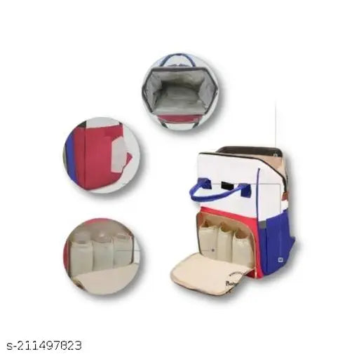 Checked polyester diaper bag for travel, kidsify baby maternity bags, adjustable hands-free style