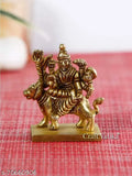 Brass Durga Maa Statue, handcrafted Indian God Idol for puja decor and gifting, 5cm x 6.5cm x 2.5cm, exquisite quality