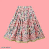 Polyester printed floral sleeveless kids lehenga choli, Indian traditional wear for girls