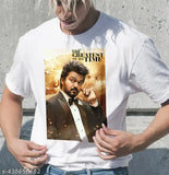 Printed Polycotton T-Shirt for Men, Thalapathi Vijay design, round neck, half sleeves, regular fit, India origin