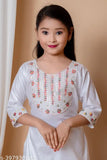 Embroidered rayon ethnic kurta palazzo set with dupatta for girls, Holi special in 2-6 years sizes. Handcrafted in India