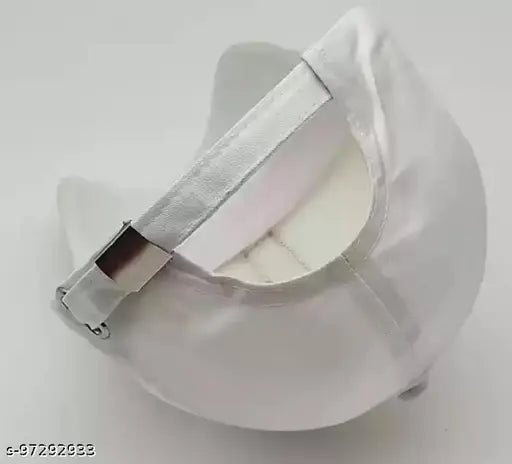 Cotton round baseball cap, self-design Virat inspired and Ediko for boys in white and black, origin India