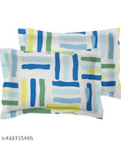 Striped elastic cotton bedsheets (Double Queen), super soft & breathable, 78 x 727 inches with 2 king-size pillow covers