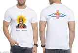 Unisex Khatu Shyam 130gsm Polyester T-Shirt, printed with unique design in white half sleeves