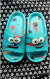 Cartoon printed EVA flip-flop slippers for boys, solid net design, durable and lightweight footwear