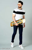 Trendy latest men's colorblocked cotton t-shirt, short sleeves, M/L/XL/XXL sizes, branded quality
