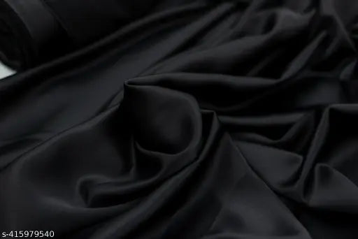 Men's black round neck polyester t-shirts, short sleeves, solid design. S (36in x 26in), M (38in x 27in), L (40in x 28in), XL (42in x 29in). India-made