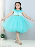 Sky Blue embellished net dress for kids parties, ideal for 1-2 or 3-4 years