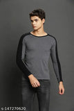 Indian-made cotton blend long sleeve SKITTZZ Colourblock men's t-shirt, solid pattern in various sizes