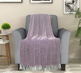 Cotton wide chevron throw, geometric pattern, loom-crafted, premium quality, home decor accessory, India origin