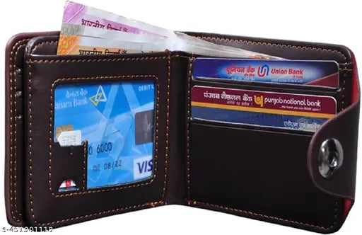 Solid faux leather BMW wallet, India-made, featuring 2 compartments for everyday use