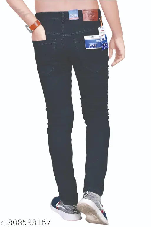 Cotton blend dyed/washed 2DOBY-XL-PLANE BLACK men's pants, size 28 (29wa, 41len), black formal wear