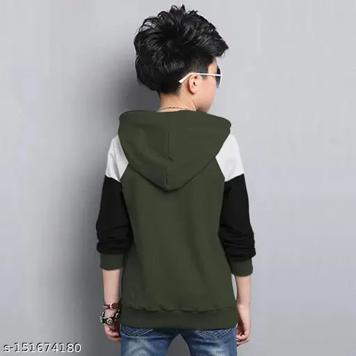 Myeonn Boys cotton printed sweatshirt for kids, specially designed for comfort with fun colors. Long sleeve, size 5-6 years (chest 13", length 19"). Made in India