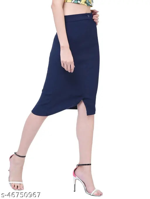 Casual cotton blend solid western skirt for women, unique design, size 28/24 inches, made in India