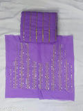 Lavender georgette saree with embellished blouse, single size 5.5m, free size