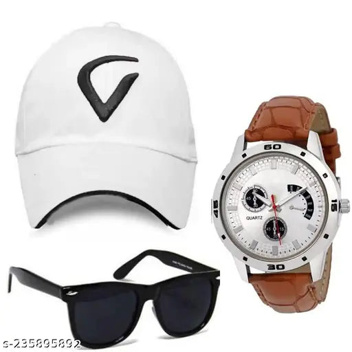 Adjustable cotton baseball cap with black acrylic sunglasses - Lightweight, durable, and adjustable velcro closure. Ideal for men and women under the summer sun. Made in India