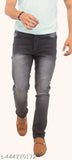 Grey slim-fit denim jeans for men, perfect festive wear