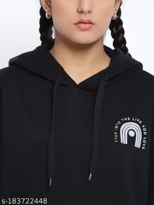 Black cotton blend sweatshirt for kids with lil tomatoes print, extra comfort and fleece material, size 7-8 years or 9-10 years