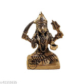 Brass statue of Maa Santoshi, 3-inch handicraft idol for happiness and stability at home