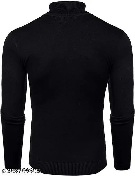 Winter wear high neck sweatshirt: cotton blend, long sleeves, solid pattern - soft, lightweight, and perfect for layering