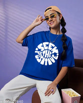 English Premium Oversized Cotton Blend T-Shirt, printed with oversized fit and short sleeves