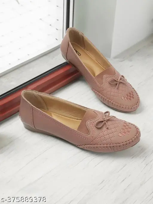 Synthetic leather embellished ballerinas, elegant slip-on fashion bellies for women, durable and comfortable VLANCO shoes