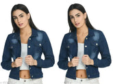 Denim waistcoat, classic women's jacket with long sleeves, shank buttons & chest pockets - India